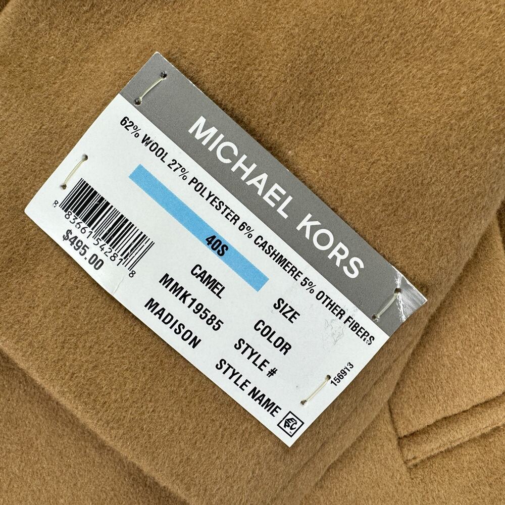 Michael Kors Mens Madison Wool Cashmere Modern Fit Overcoat Camel Brown 40S - Picture 4 of 6